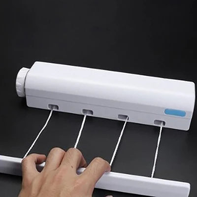 Retractable Indoor Clothesline Drying Hanger Wall Mounted Clothes Drying Rack Bathroom Invisible Clothesline